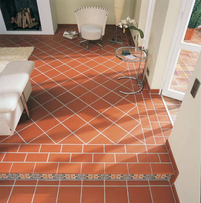 Клинкерная ступень флорентинер противоскользящая плитка Stroeher KERAPLATTE TERRA 215 patrician red 340*240*12 мм