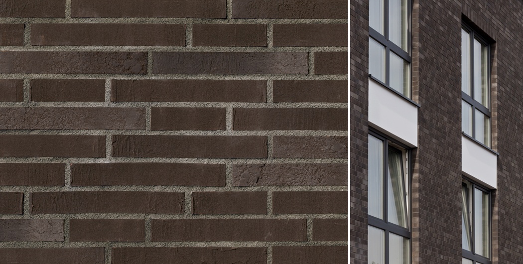 Кирпич облицовочный Клинкерный ABC 24301 Aquaterra Rauchschwarz DF90 240*90*52 мм