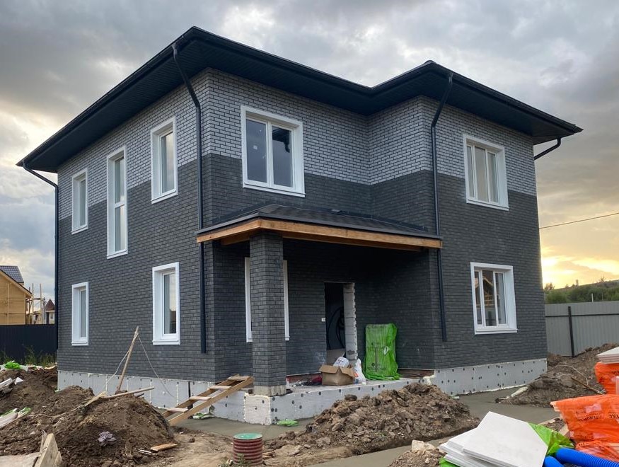 Cemento gray фасадная термопанель из пенополистирола ППС 50 мм с клинкерной плиткой