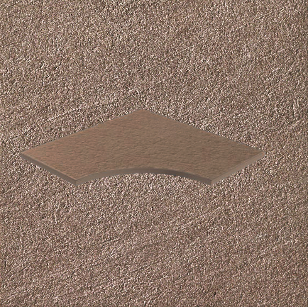 Тротуарная плитка Бежевая Lastra. Спец. Элемент- Бортик Изогнутый Закругленный 30 Клиф Беж \ Cliff Beige Bordo Curvilineo Round 30 300х600х20мм