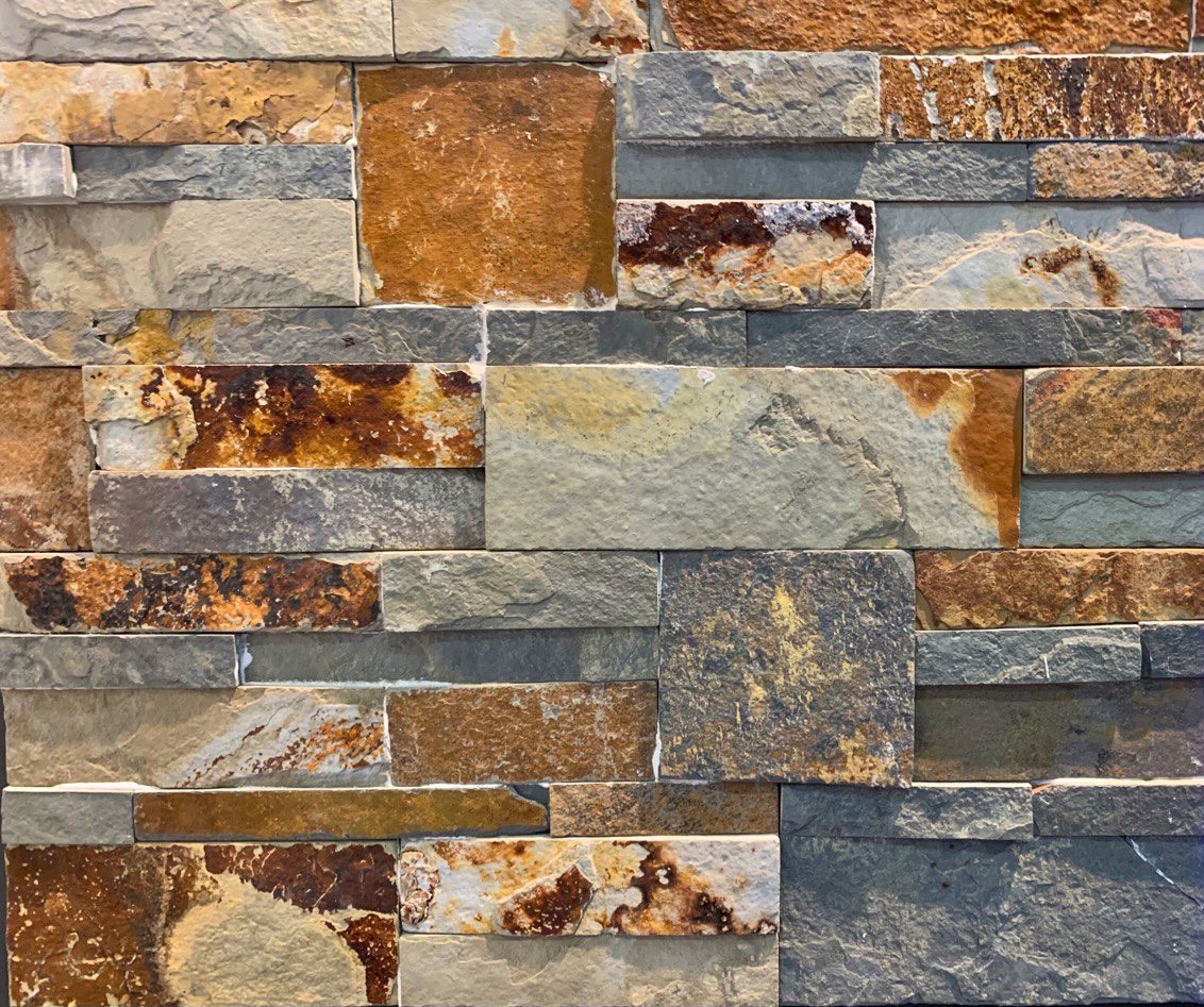 Сланец Цветной 350*180*10\12 мм, натуральный камень для фасада и интерьера BD