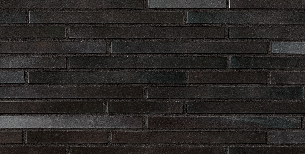 Кирпич облицовочный Клинкерный ригельный Langformat ABC 1002 Hamburg schwarz-blau-bunt glatt DF 365*115*52 мм