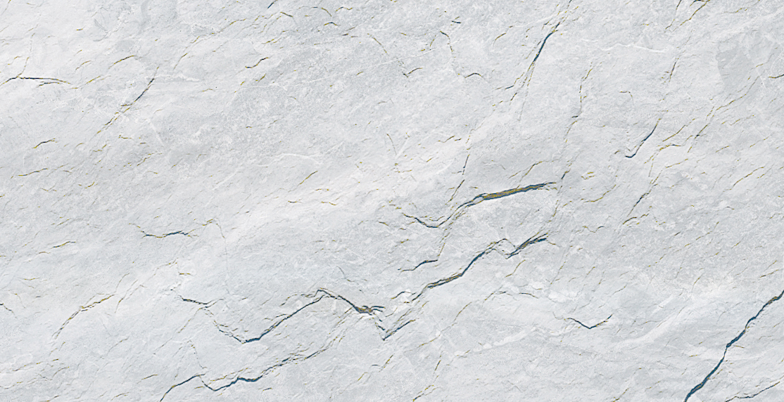 Mount Celestial Veil White (белый камень с деликатной вуалью сероватых прожилок)  гибкий камень 3000×1200 мм