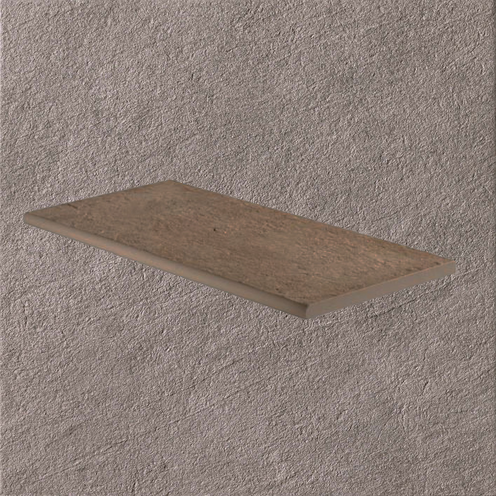 Тротуарная плитка Серо-коричневая Lastra. Спец. Элемент- Бортик Закругленный Клиф Гриджио \ Cliff Grigio Round 300х600х20мм