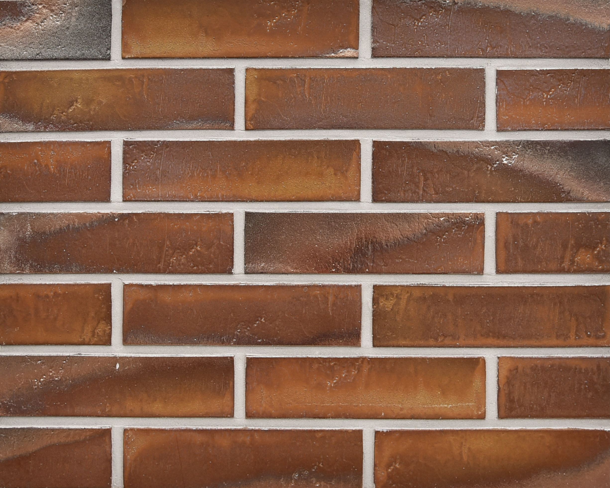 Buxtehude Schieferstruktur D 240х71х14 Клинкерная фасадная плитка облицовочная под кирпич для ВентФасада с затиркой шва Медь коричневая