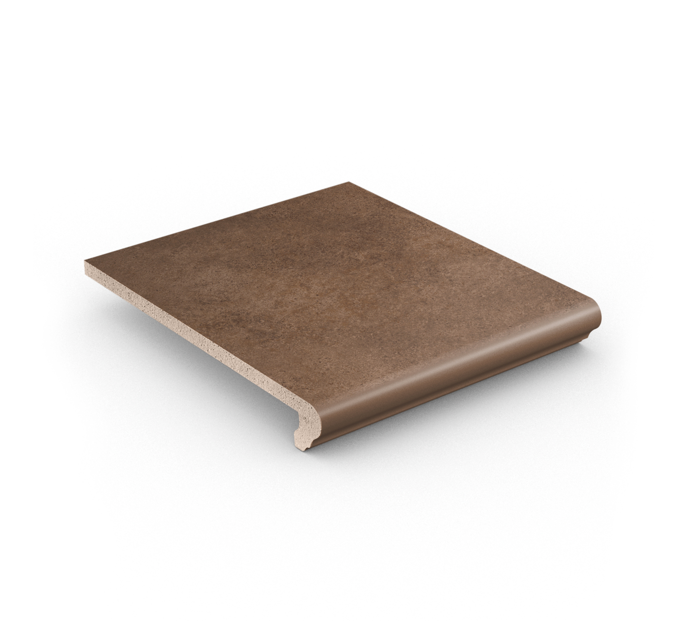 Клинкерная ступень флорентинер противоскользящая плитка Stroeher KERAPLATTE AERA T 712 marone 340*294*12 мм