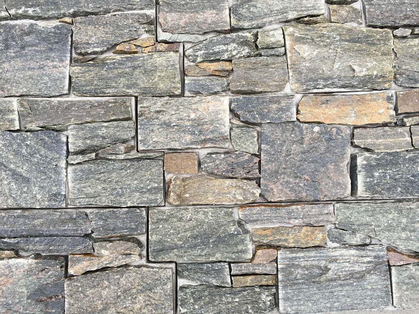 Камень грубый кварцит серо-зеленый 550*200*20\40 мм, натуральный камень для фасада и интерьера BD