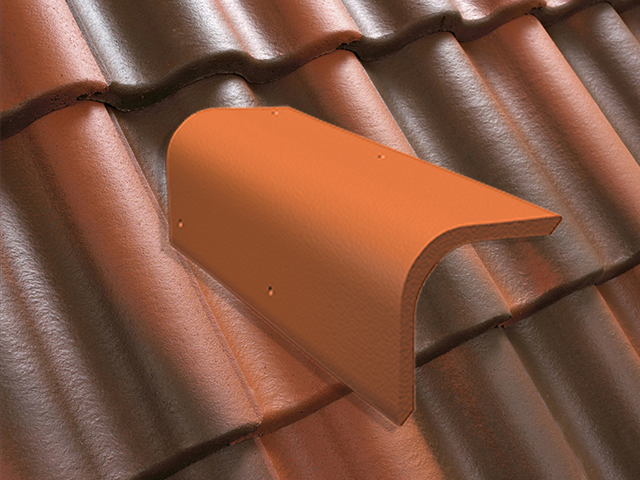 Торцевая черепица натуральная цементно-песчаная Antik кирпично-красный 29, Kriastak Baltic tile