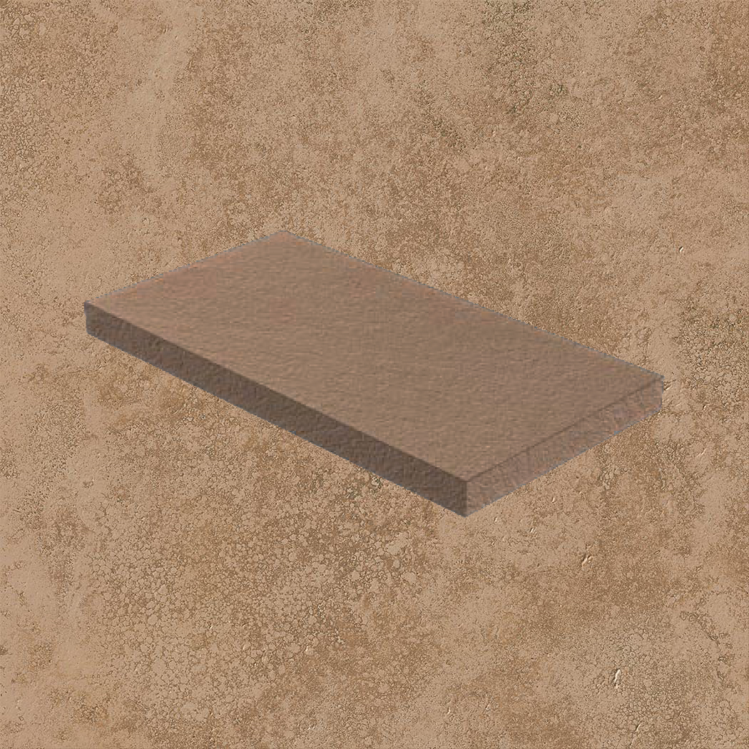 Тротуарная плитка Бежевая Lastra. Спец. Элемент- Ступень Угловая Лс Лэндстоун Волнат \ Landstone Walnut Scalino Angolare Sx 330х600х20мм