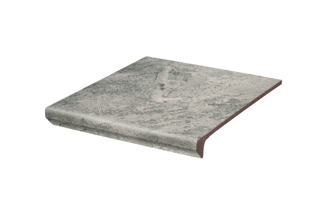 Клинкерная ступень флорентинер Mattone Pietra Grafit противоскользящая с капиносом, серый 330x300x11 мм