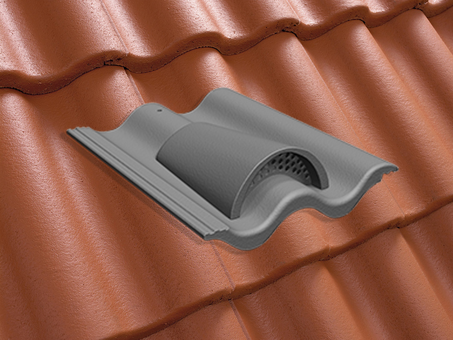 Вентиляционная черепица натуральная цементно-песчаная Classic кирпично-красный 24, Kriastak Baltic tile