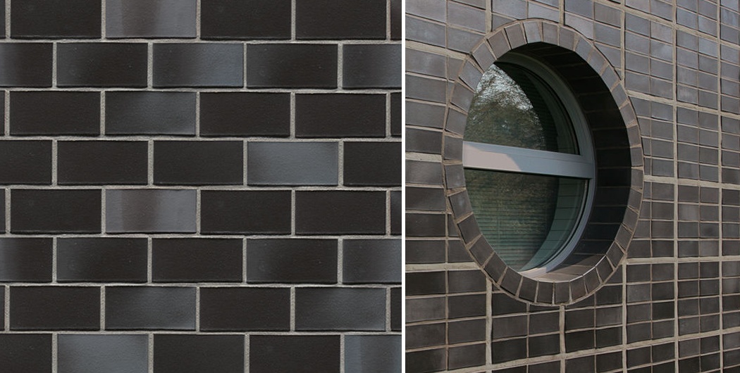 Кирпич облицовочный Клинкерный ABC 5954 Dresden schwarz-blau-bunt glat NF 240*115*71 мм