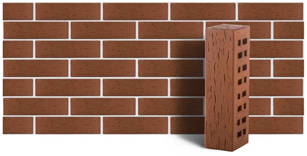 Кирпич лицевой клинкерный ЛСР пустотелый "Эдинбург" береста M300, 250*85*65 мм