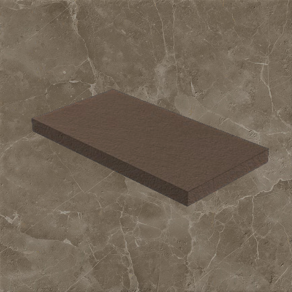 Тротуарная плитка Светло-коричневая Lastra. Спец. Элемент- Ступень Угловая Лс Супернова Стоун Грей \ Supernova Stone Grey Scalino Angolare Sx 330х600х20мм