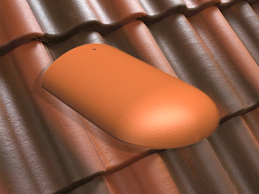 Конечная хребтовая черепица натуральная цементно-песчаная Antik кирпично-красный 29, Kriastak Baltic tile