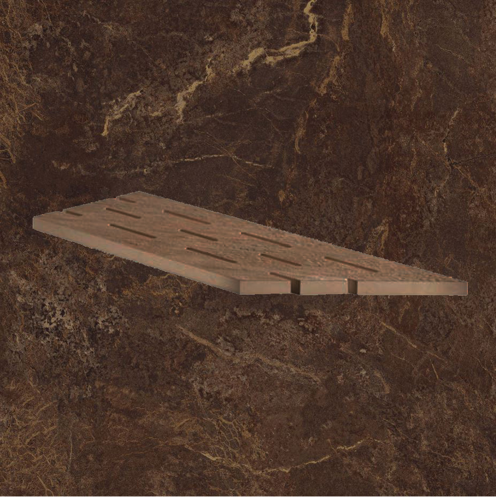 Тротуарная плитка Коричневая Lastra. Спец. Элемент-Решетка Угловая Пс 20x60 Форс Фэнси \ Force Fancy Griglia Angolo Dx 200х600х20мм