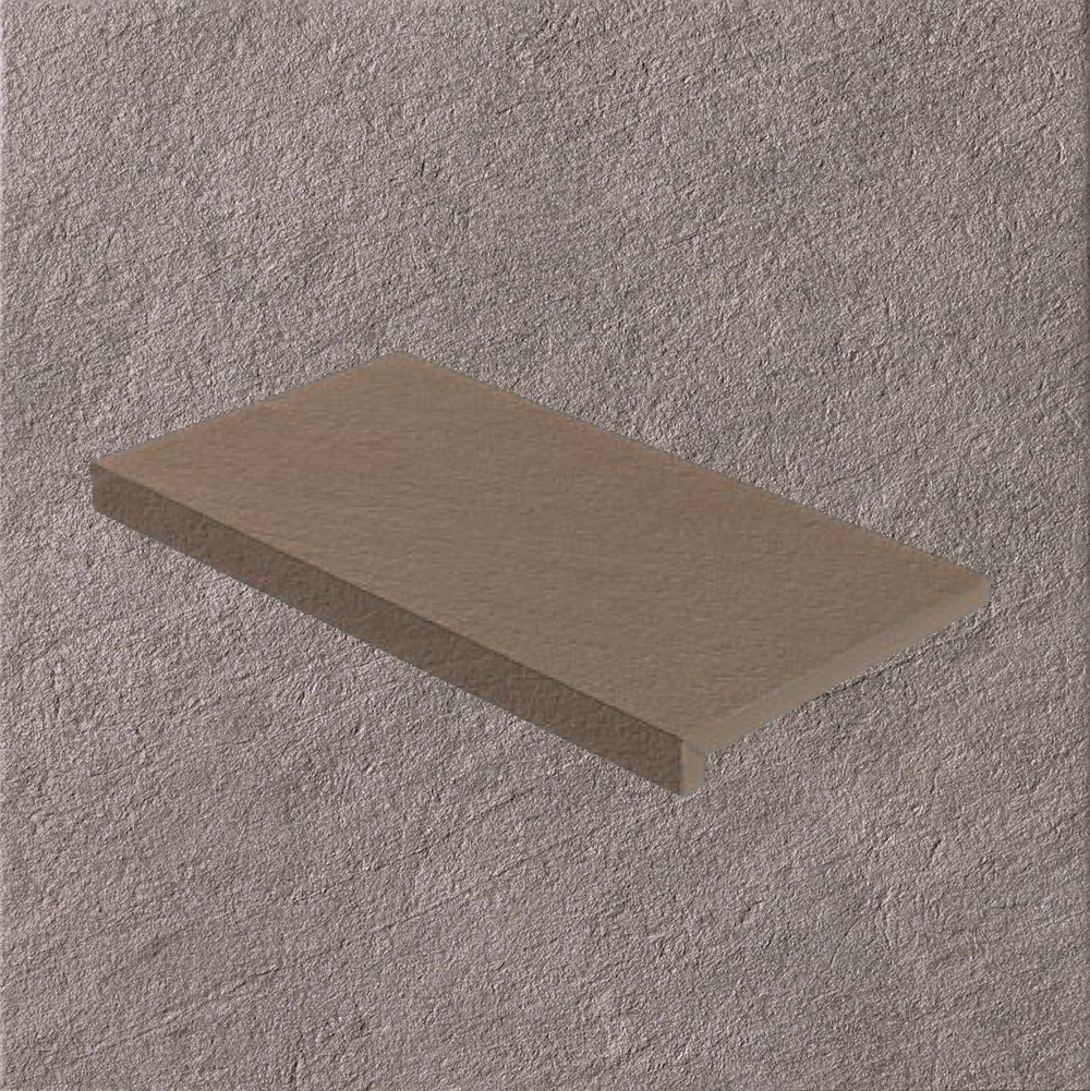 Тротуарная плитка Серо-коричневая Lastra. Спец. Элемент- Ступень Угловая Пс Клиф Гриджио \ Cliff Grigio Scalino Angolare Dx 330х600х20мм