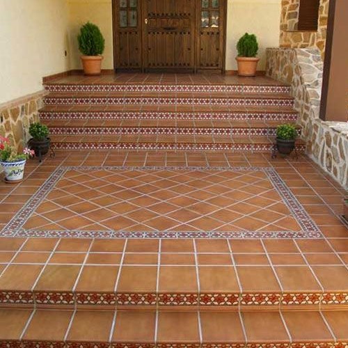 Клинкерная ступень флорентинер противоскользящая плитка Stroeher KERAPLATTE DURO 804 bossa 340*240*12 мм