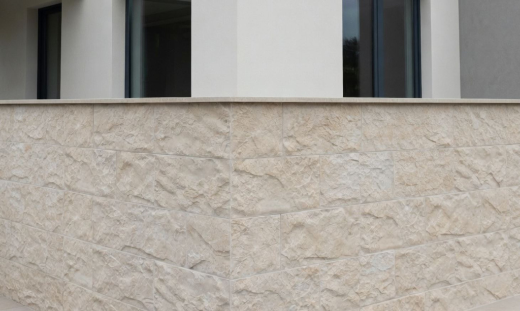 Terra TERRABIG Crema Beige на фасаде дома