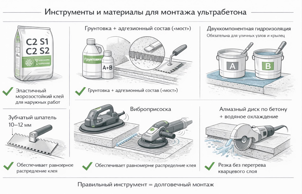  монтажа ступеней флорентинер из ультра бетона с кварцевым покрытием