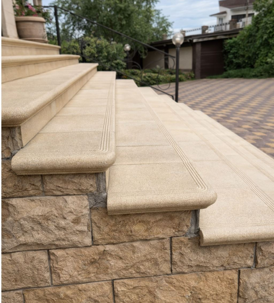 ступени флорентинер из ультра бетона с кварцевым покрытием