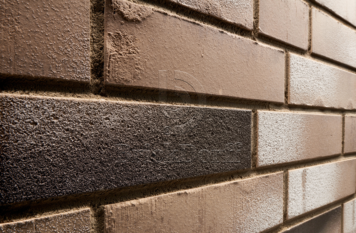 Клинкерная фасадная плитка облицовочная под кирпич Stroeher (Штроер) Kontur WS 491 erdgrau рельефная, 240*71*12 мм