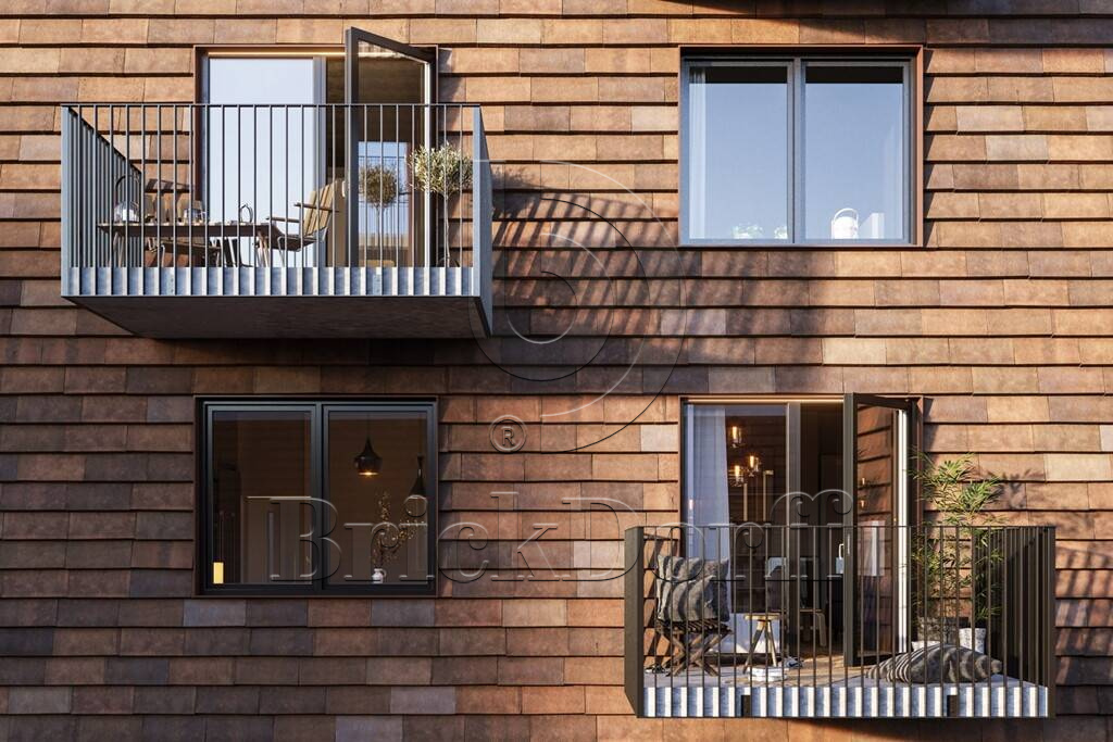 Tempio Rustikotta TONED FLAMED 200x400x14мм Дранка керамическая плитка для навесного вент Фасада и Кровли