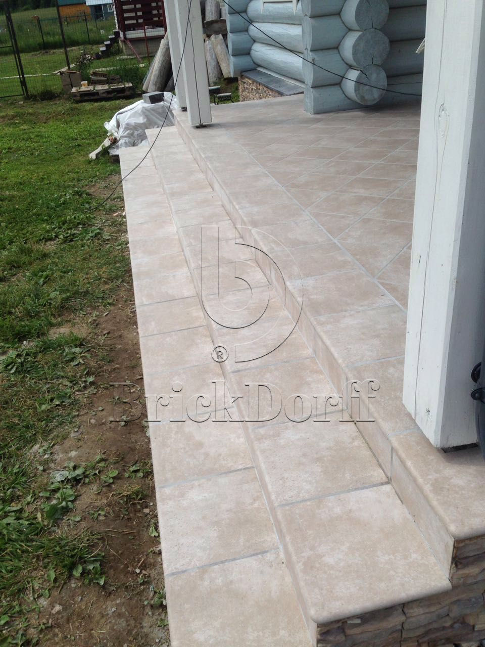 Клинкерная ступень Флорентинер противоскользящая плитка ATRIUM WK31160 Hellbeige 310*320*9,5 мм Westerwalder Klinker