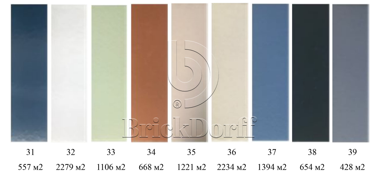 №2 Глазурованная Фасадная плитка Клинкерная облицовочная под кирпич 283х84х13,5 мм цвет зелено-бежевый RAL