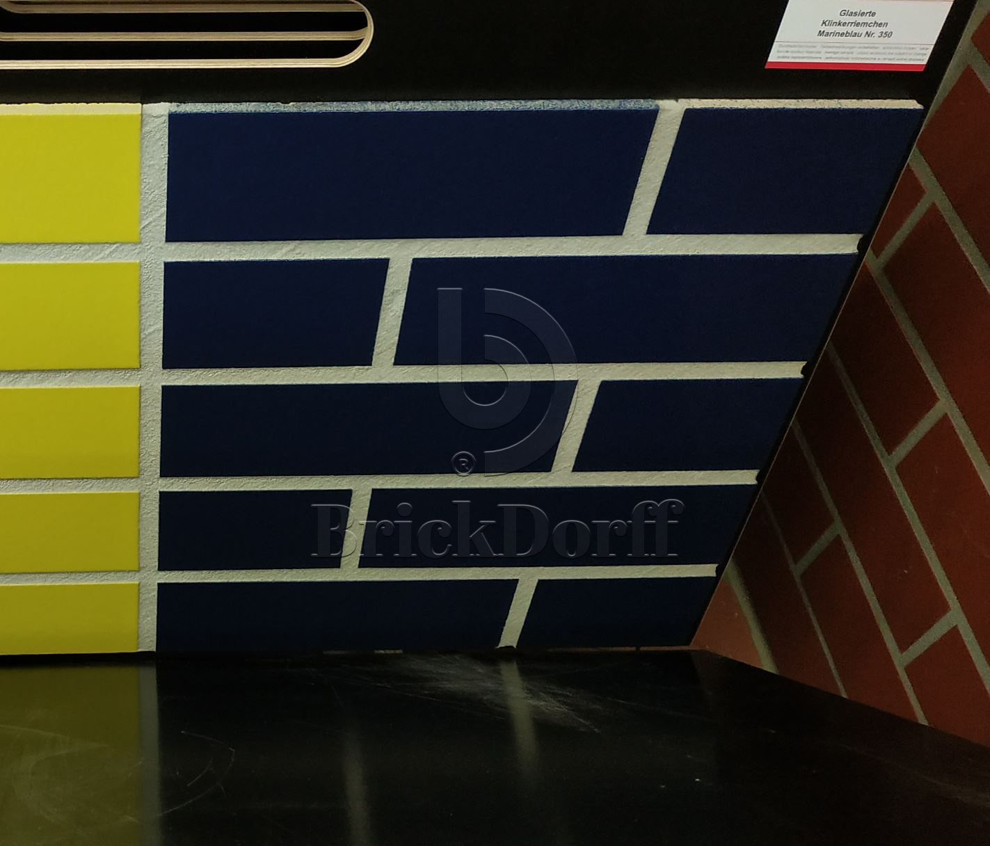 Фасадная Термопанель из Пенополиуретана ППУ 40 мм с Клинкерной Глазурованной плиткой Dunkelblau 350, 240*71*10 мм