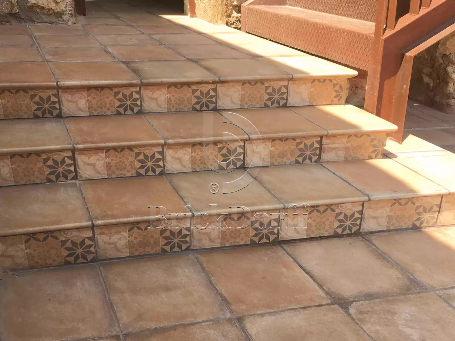 Alhamar SALMON Exagres 330*330*12 мм, клинкерная угловая ступень флорентинер с капиносом, противоскользящая