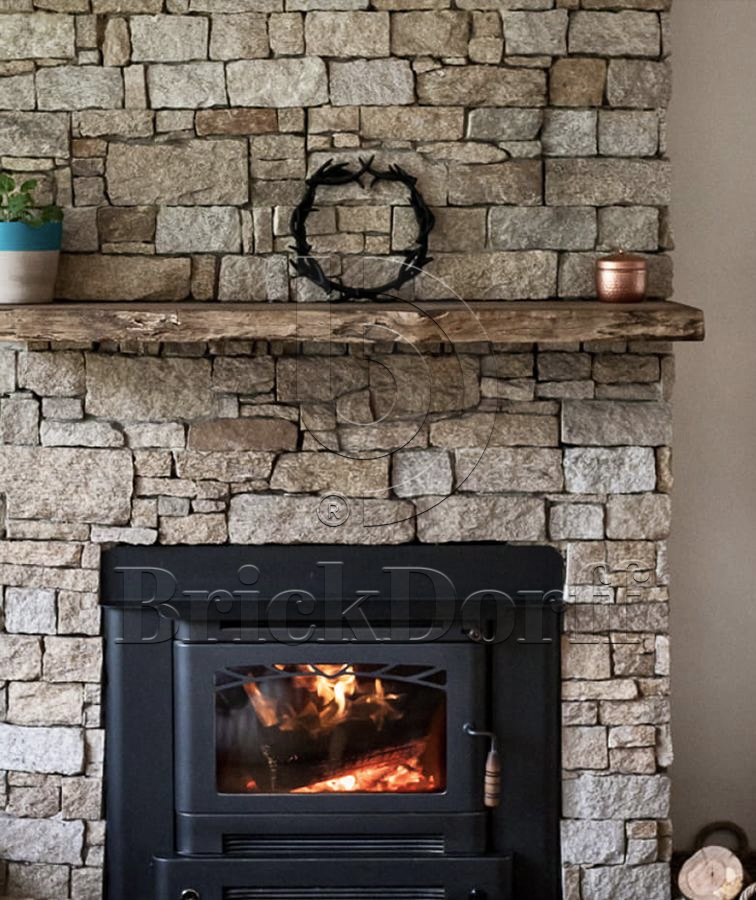 Камень грубый кварцит серо-бежевый 550*200*20\40 мм, натуральный камень для фасада и интерьера BD