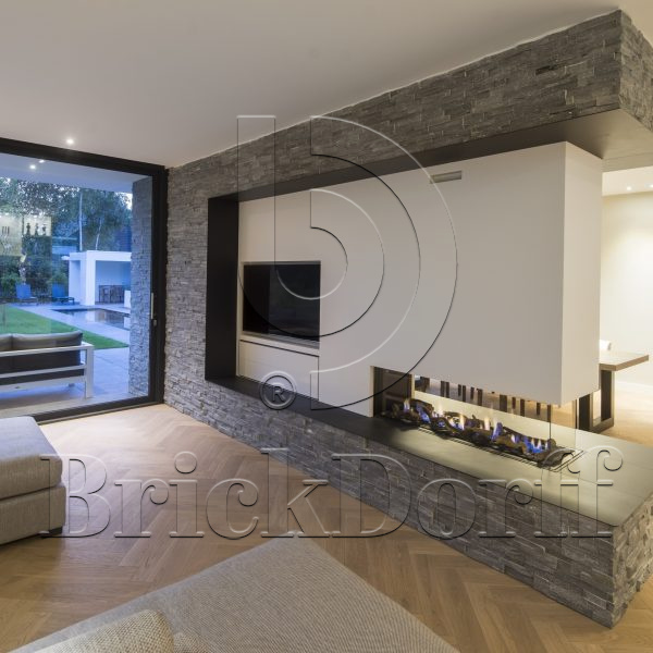 Сланец Черный 350*180*10\12 мм, натуральный камень для фасада и интерьера BD