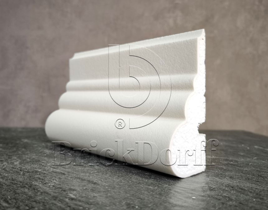 МОЛДИНГ цокольный для Фасада и Интерьера - лепнина, декор из пенополистирола ЦВ-120/1 120*50*2000 мм