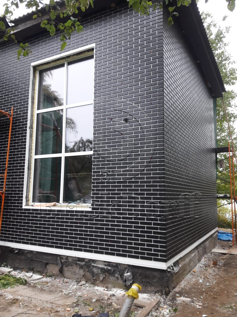 Scandiano Flat Nero 245X66х7,4 мм Клинкерная фасадная плитка под кирпич облицовочная,черная