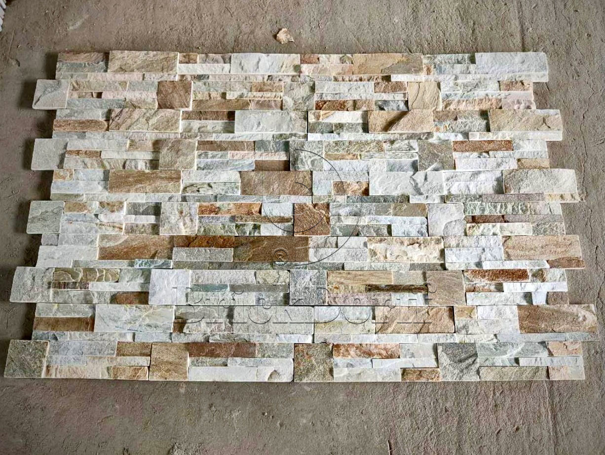 Сланец Бежевый 350*180*10\12 мм, натуральный камень для фасада и интерьера BD