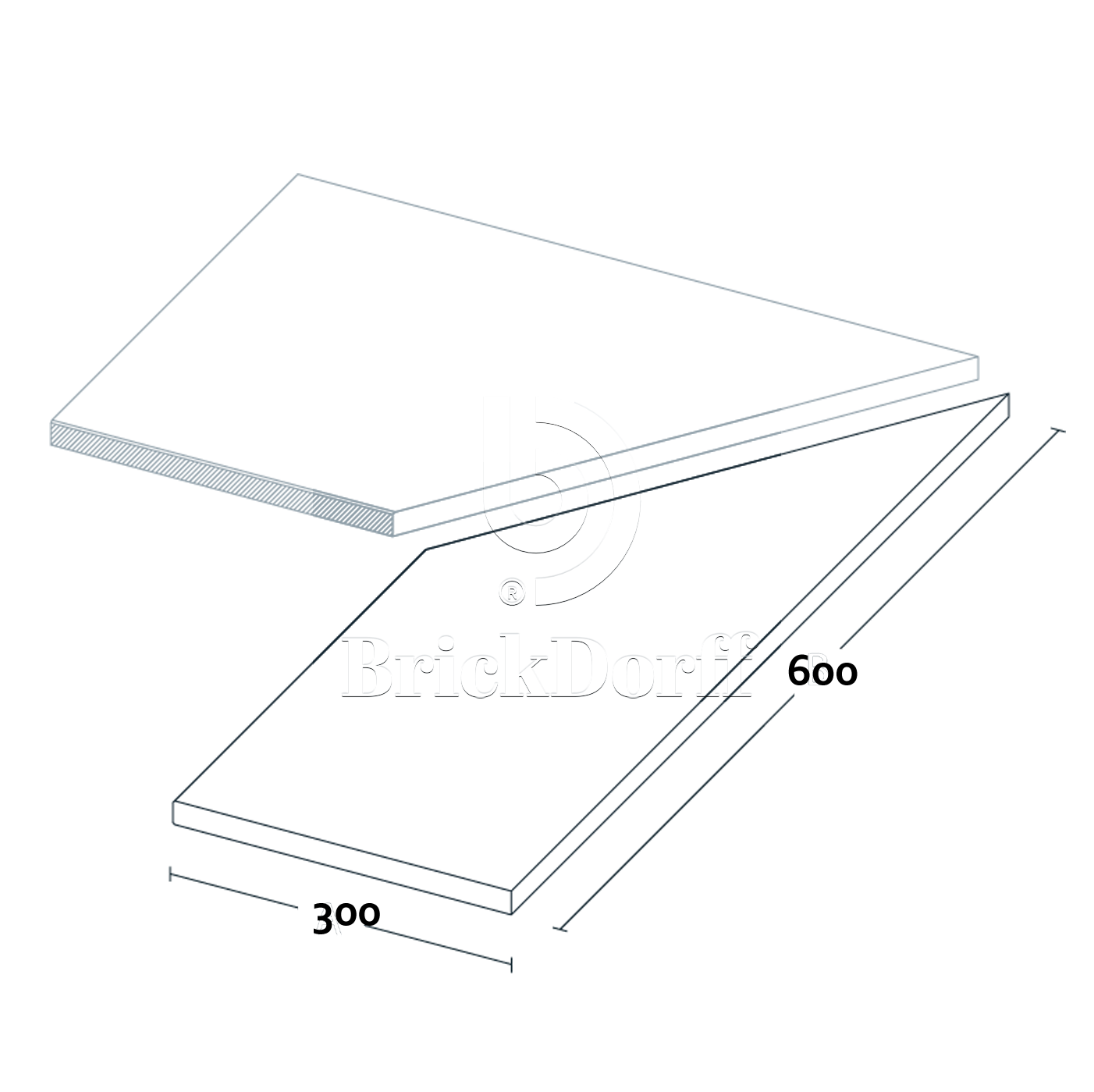 Тротуарная плитка Бежевая Lastra. Спец. Элемент- Бортик Угловой Лс Клиф Бьянко Линеаре \ Cliff Bianco Lineare Angolo Sx 300х600х20мм