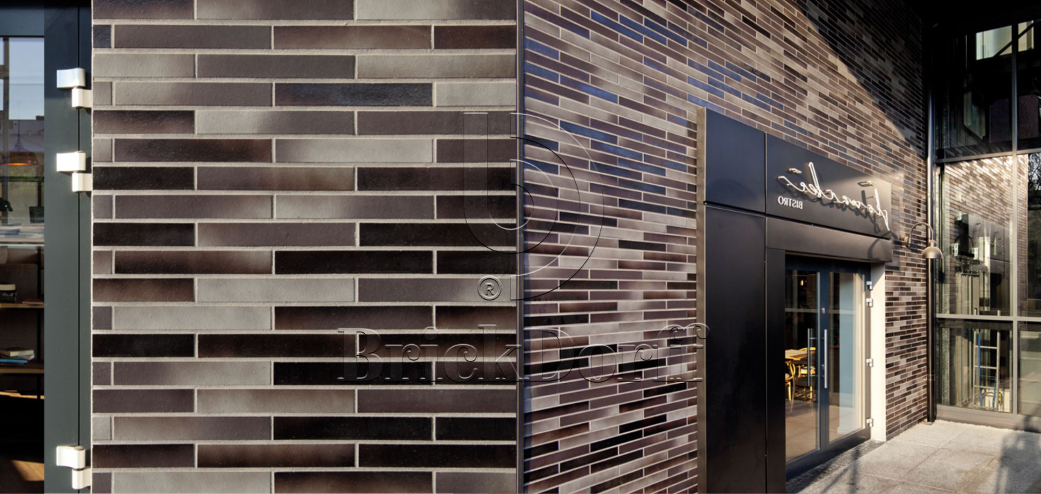 Atlantis KohleBrand Schieferstruktur 365*71*10 мм Клинкерная фасадная плитка под кирпич ригельная Langformat ABC