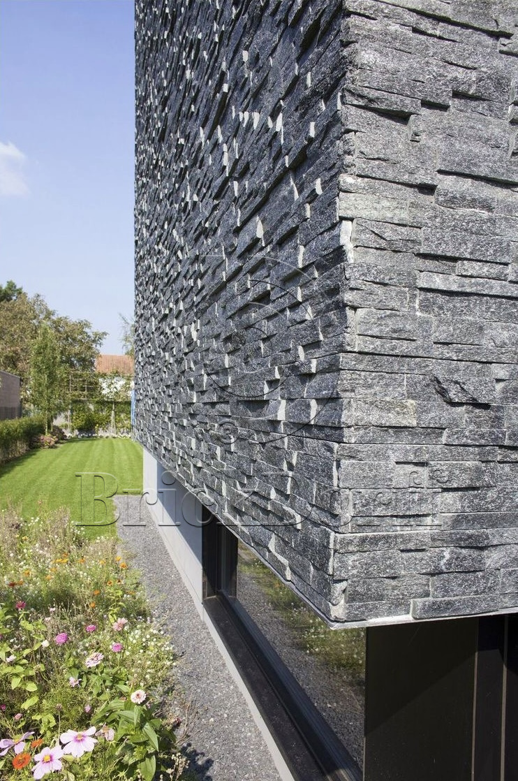 Кварцит Черный 1308H 600*150*10-20 мм, натуральный камень для интерьера и фасада BD