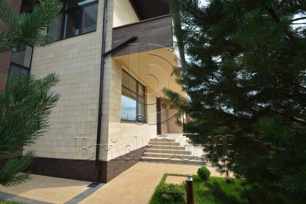 Фасадная облицовочная декоративная плитка травертин-касса 15