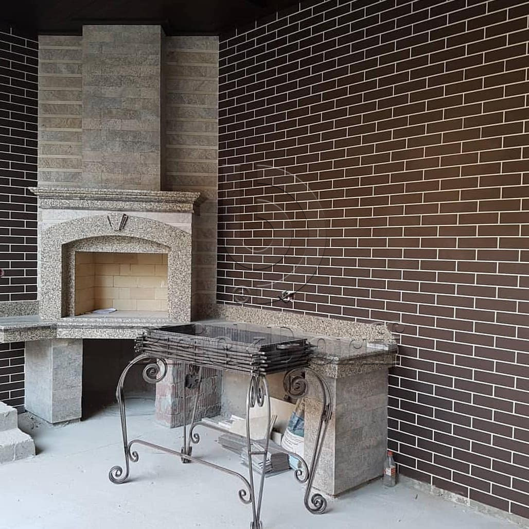 NATURAL BROWN 245X66х7,4 мм Клинкерная фасадная плитка под кирпич облицовочная коричневая