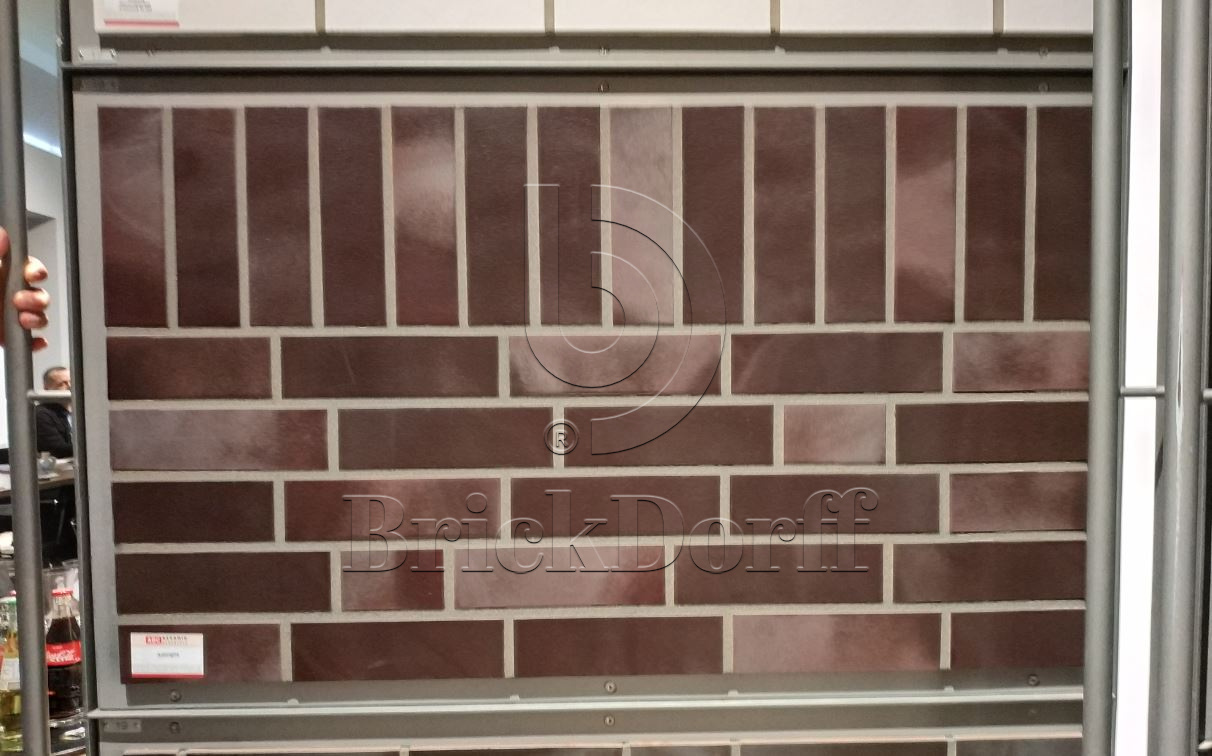 Ласточкин хвост Клинкерная фасадная плитка облицовочная ABC Aubergine 240*71*14 мм