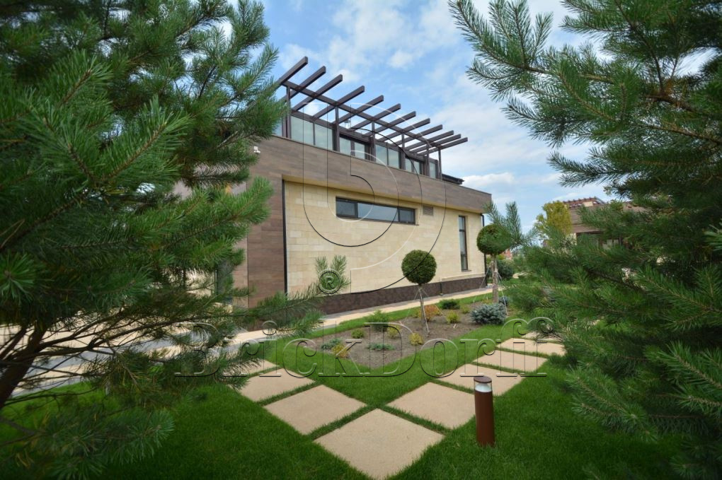 Фасадная облицовочная декоративная плитка травертин-касса 15