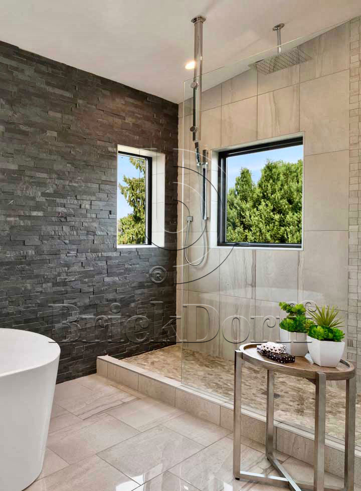 Сланец Черный-018 600*150*10-20 мм, натуральный камень для фасада и интерьера BD