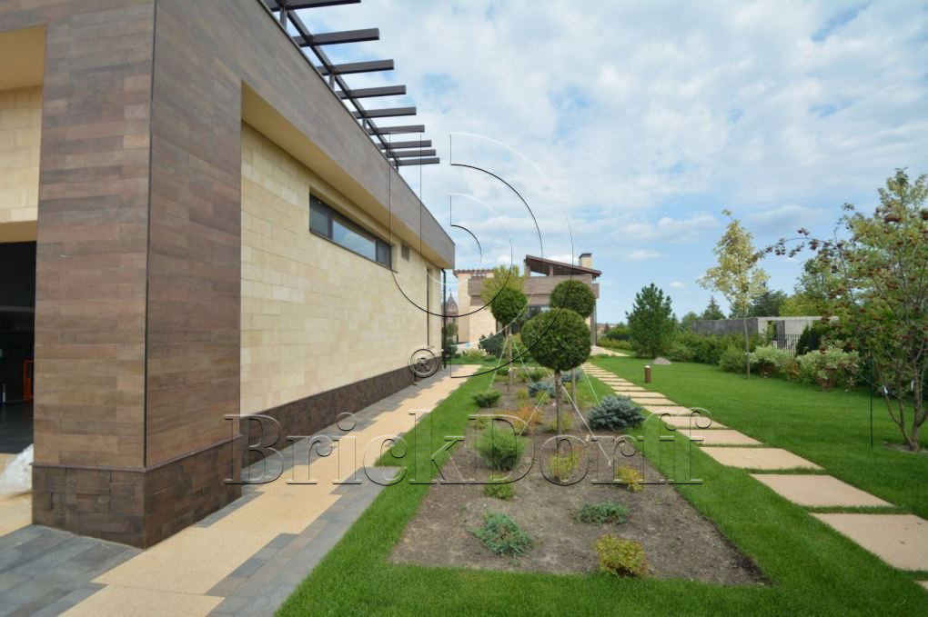 Фасадная облицовочная декоративная плитка травертин-касса 15