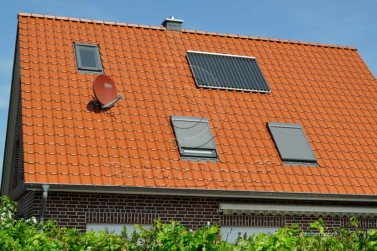 Керамическая черепица рядовая Roben FLANDERNplus красный ангоб