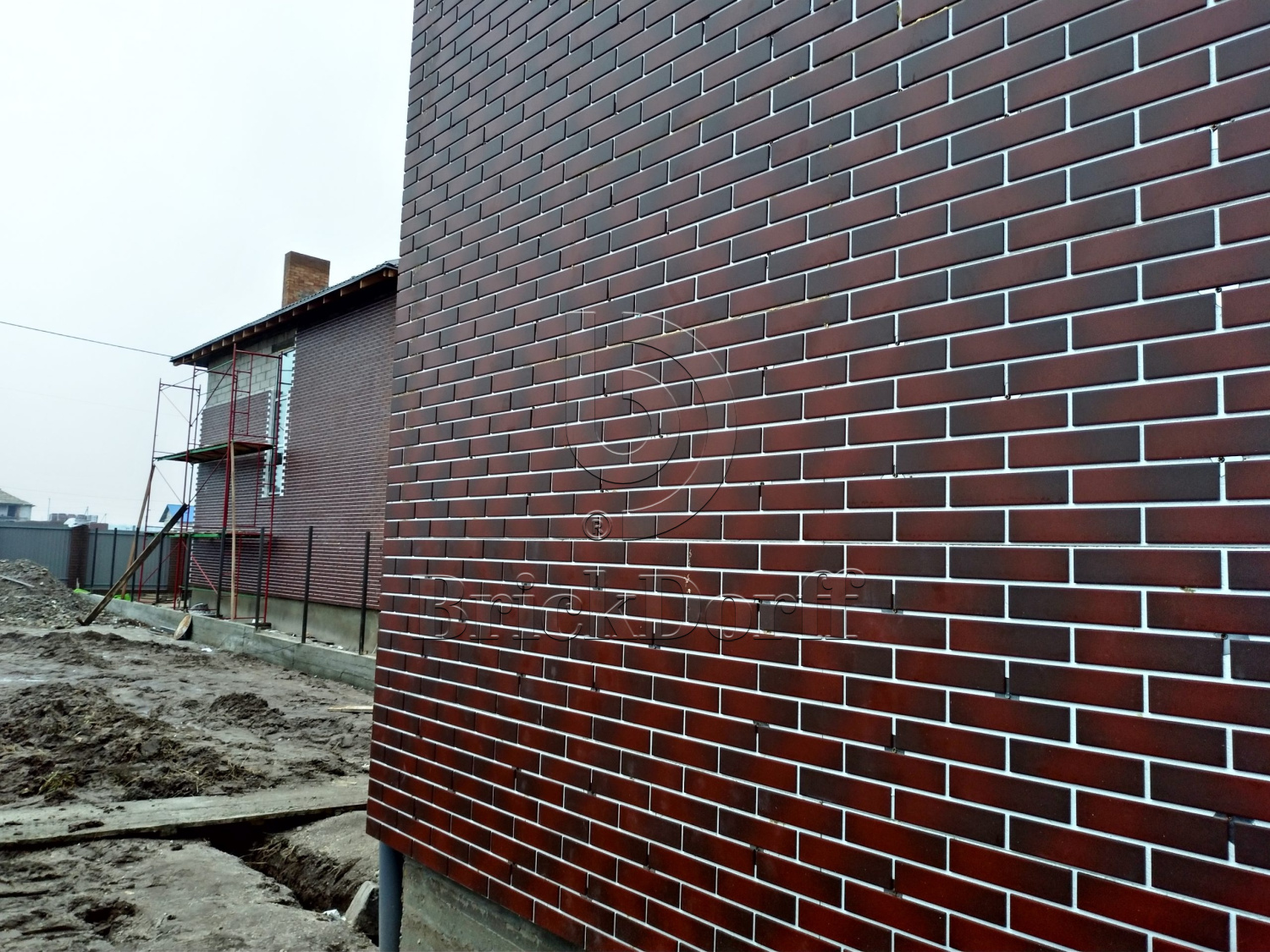 CLOUD BROWN 245X66х7,4 мм Клинкерная фасадная плитка под кирпич облицовочная коричневая