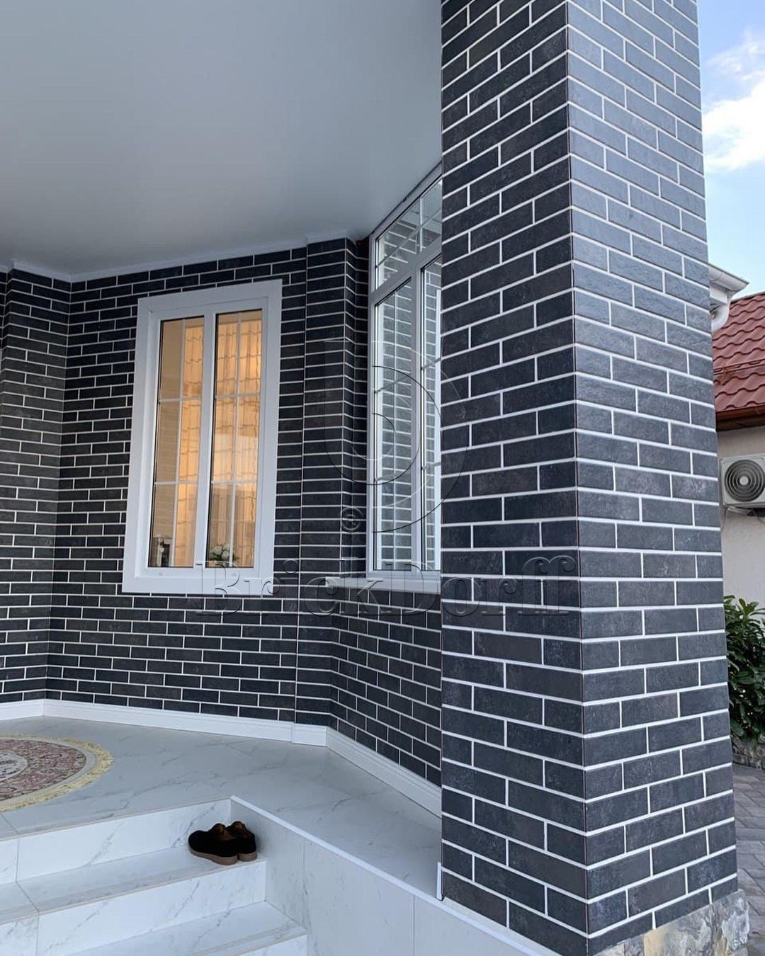 Viano Antracite 245X66х7,4 мм Клинкерная фасадная плитка под кирпич облицовочная, антрацит серый