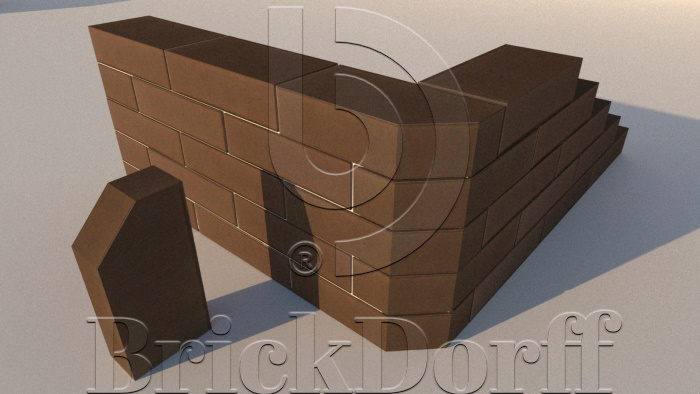 12.201106L Lode BRUNIS  F6 гладкий, 250*120*65 мм, Кирпич радиусный полнотелый коричневый