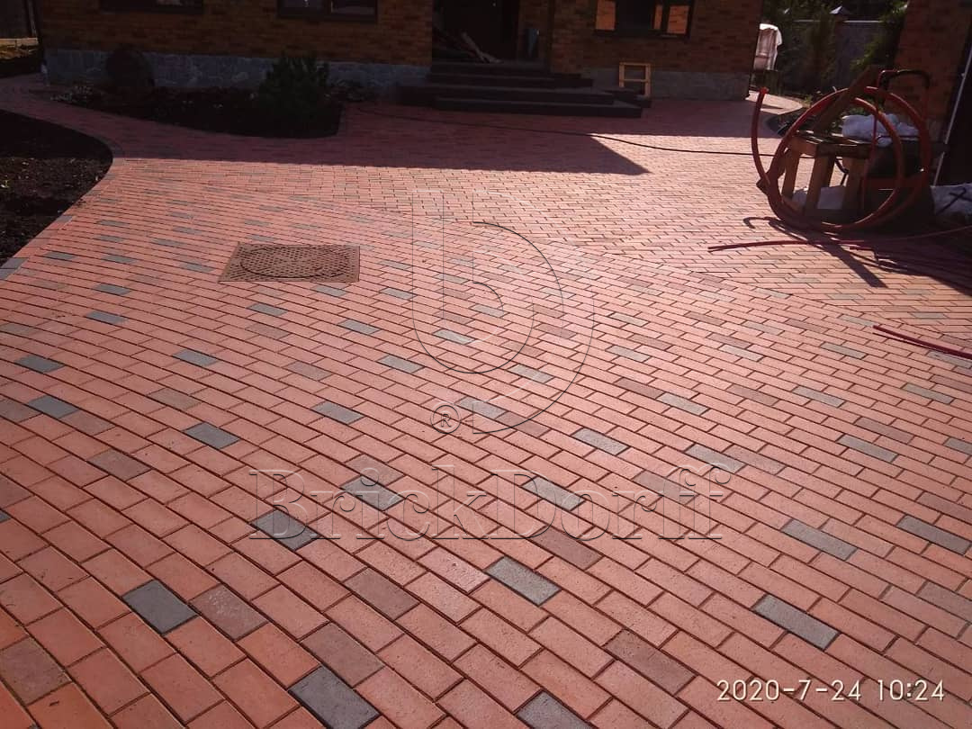 Тротуарная плитка / брусчатка Клинкерная ЛСР (RAUF Design) красный "Лондон" 200*100*50 мм